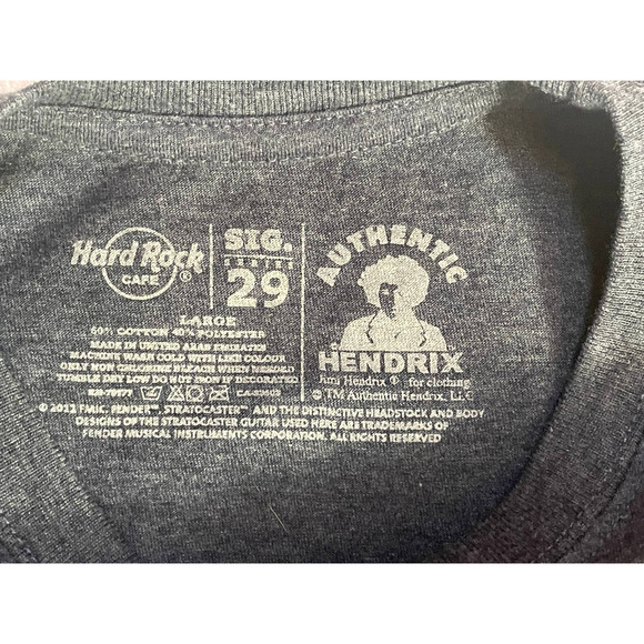 Hard Rock Cafe Hendrix Sig. Series 29 Cotton T-Shirt Gray Short Sleeve L - Picture 4 of 5
